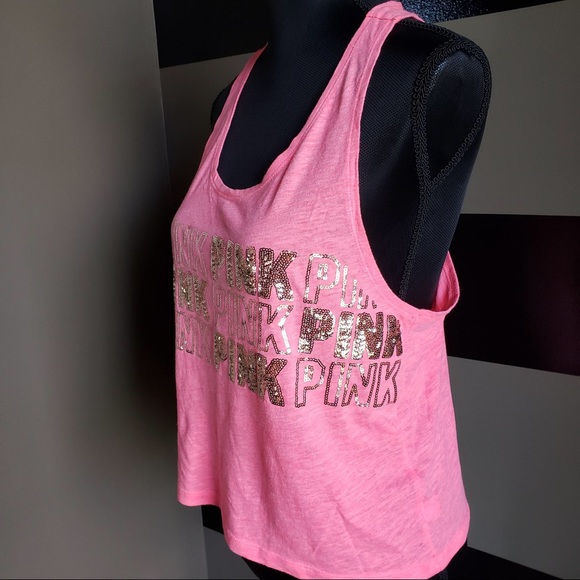 NWOT Pink sequence tank top - Picture 2 of 3